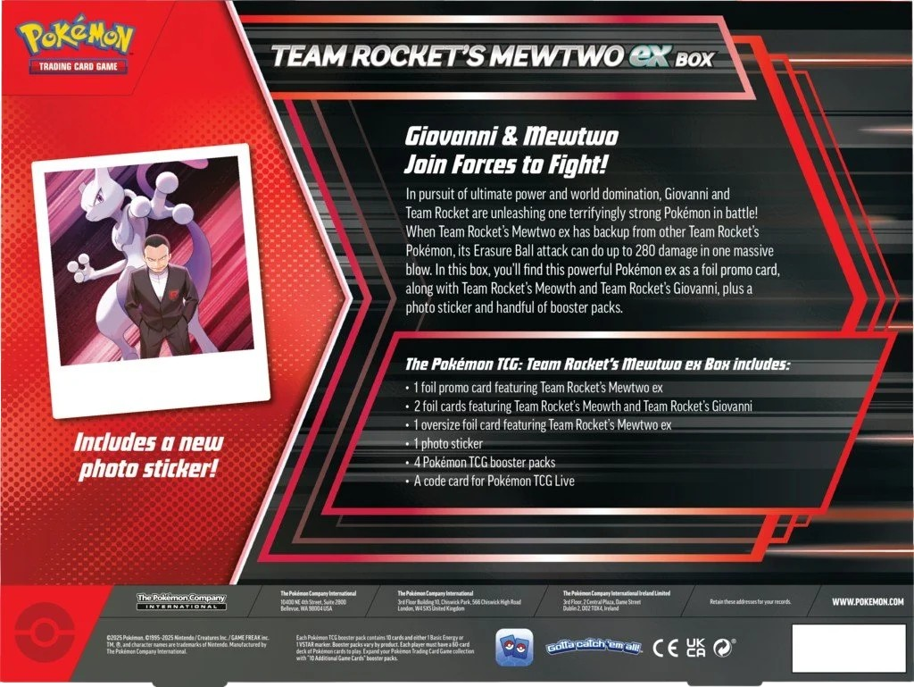 Pokemon TCG: Team Rocket's Mewtwo ex Box