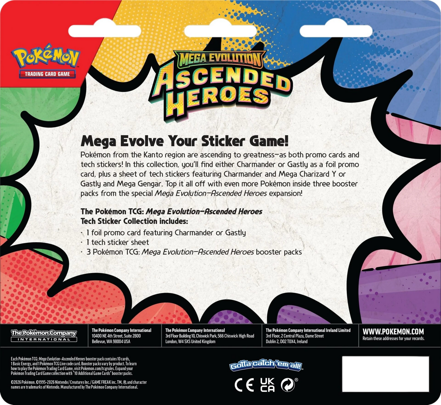 Pokemon TCG: Mega Evolution - Ascended Heroes: Gastly Tech Sticker Collection