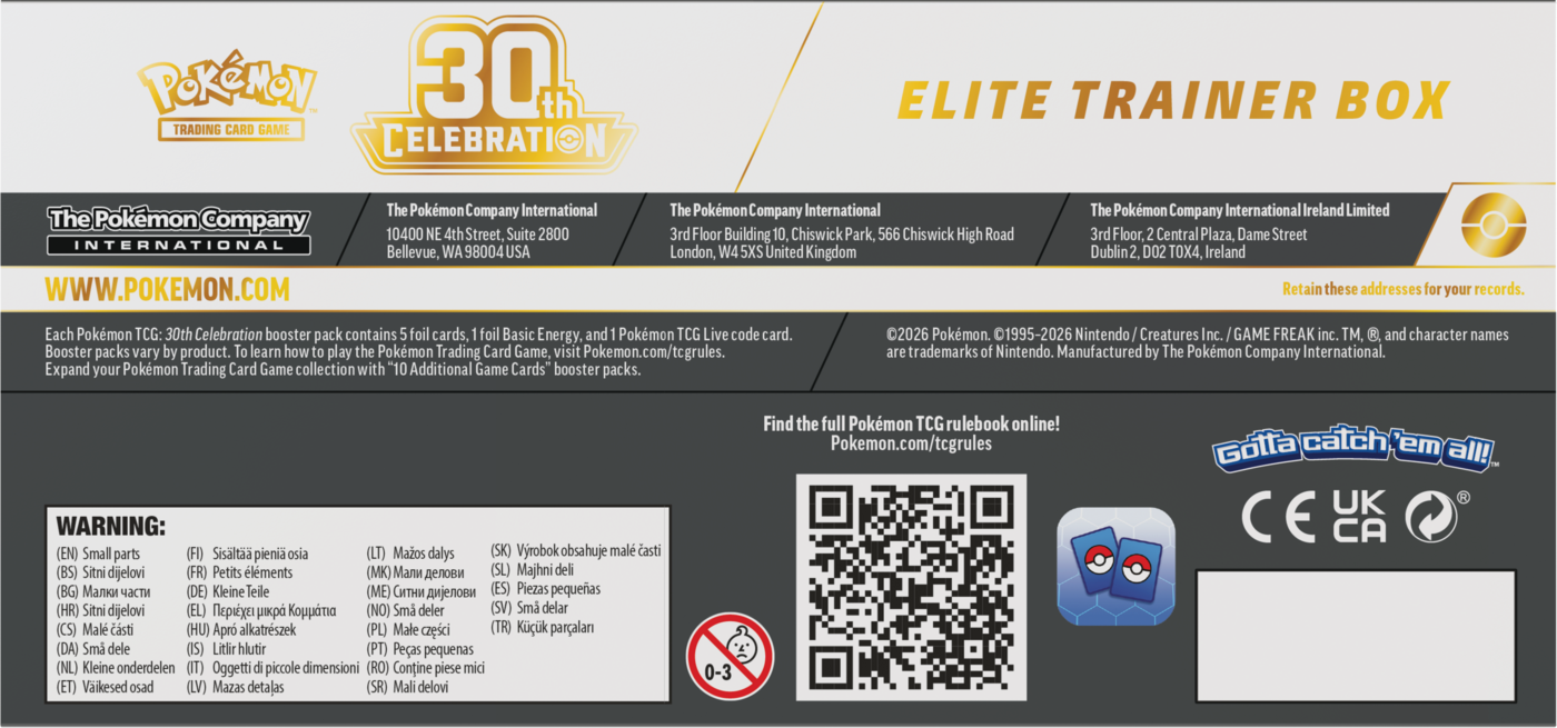 Pokemon TCG: 30th Celebration: Elite Trainer Box