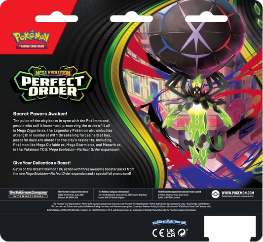 Pokémon TCG: Mega Evolution - Perfect Order - 3-pack Blister - Chikorita