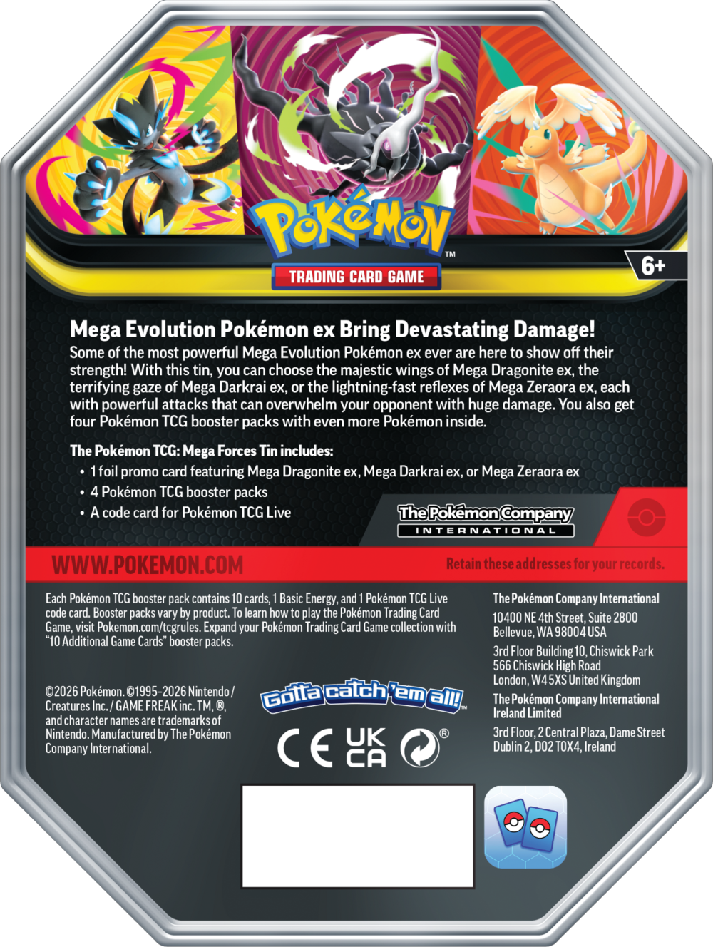 Pokémon TCG: Mega Forces Tin - Mega Zeraora ex