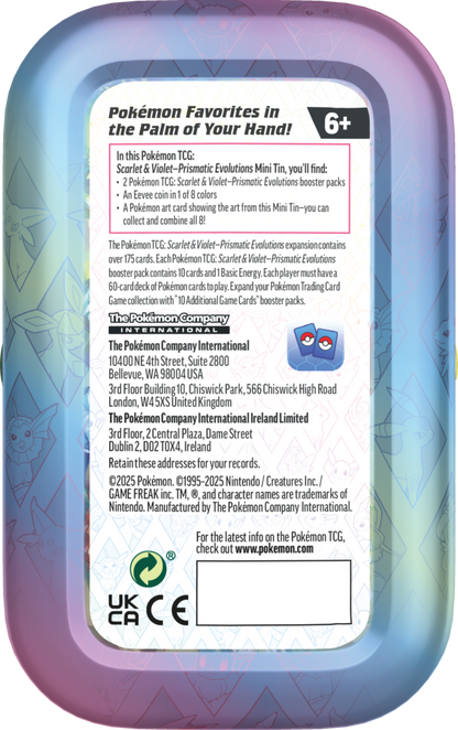 Pokémon TCG: Scarlet & Violet - Prismatic Evolutions - Mini tin Display (8)